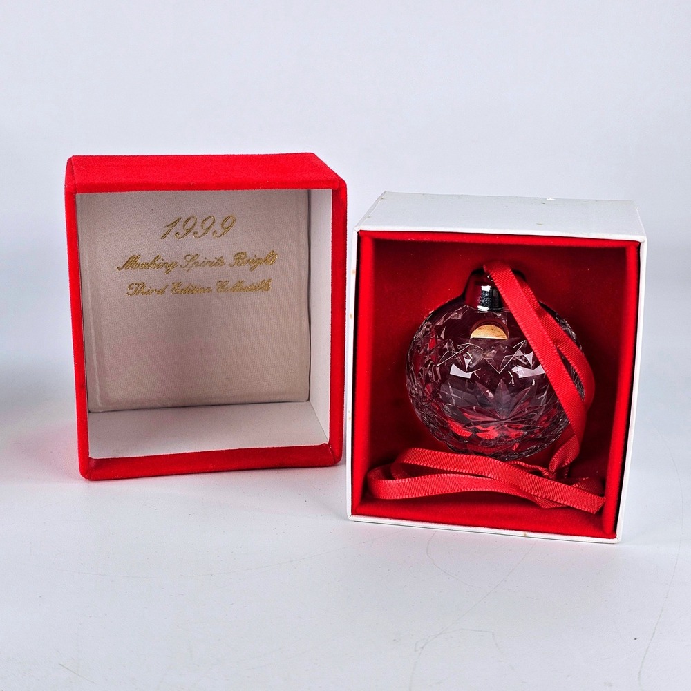Vtg Madison Avenue 1999 Making Spirits Bright 24% Lead Crystal Ornament TORNA963